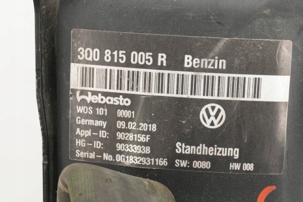 PARKING HEATER WEBASTO VW PASSAT B8 3Q0815005R 9033393B Version European