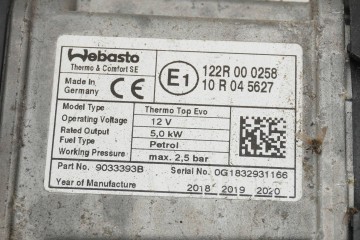 Calefactor estacionario WEBASTO VW PASSAT B8 3Q0815005R 9033393B