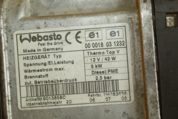 PARKING HEATER WEBASTO THERMO TOP V 5 kw 12V DIESEL 1K0815065AF Part manufacturer Volkswagen OE