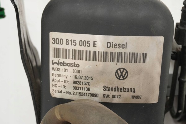 PARKING HEATER WEBASTO VW PASSAT B8 3Q0815005E 9031113B Catalog number of the original 9031113B