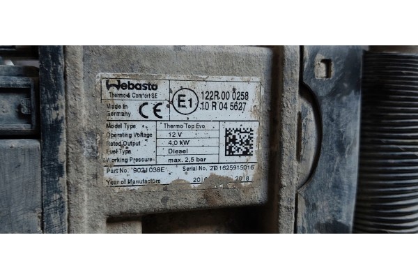 FORD RANGER V WEBASTO 12R Quality of parts according to GVO O original with manufacturer s logo OE