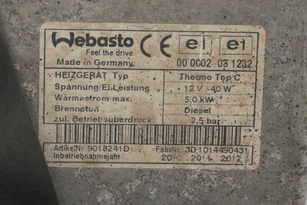 Calefactor estacionario WEBASTO VW T5 7E0819008C 9018241D