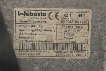 Calefactor estacionario WEBASTO VW T5 7E0819008C 9018241D