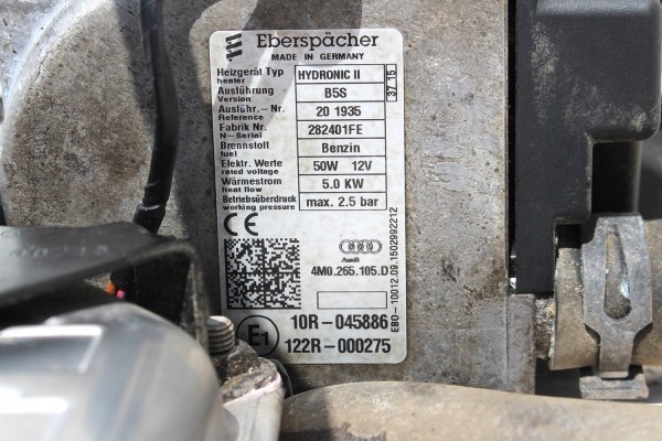 AUDI VW WEBASTO HEATING 4M0265081AD 4M0265105D PARKING 2 0 TFSi petrol Part manufacturer Volkswagen OE