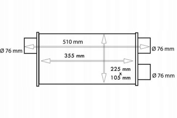 Rear Center Silencer 76mm TurboWorks LT 304SS 355mm TUNING SPORT Quality of parts according to GVO Z replacement