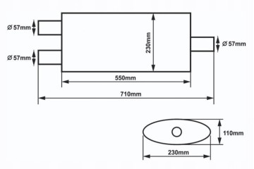 Center Silencer 57mm SLIDE 304SS 550mm Part manufacturer Slide