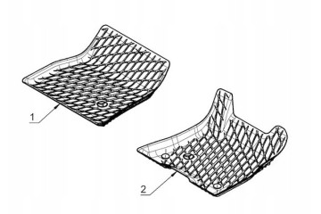 Rubber mats front Mercedes Benz EQA EQB A24368086009051 new OE Catalog number of the part A24368086009051
