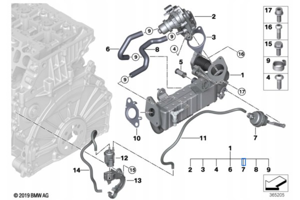 11715A7A498 Exhaust gas recirculation module BMW