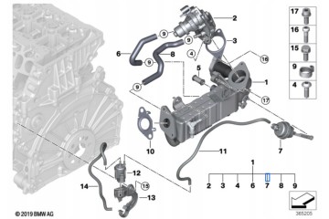 11715A7A498 Exhaust gas recirculation module BMW