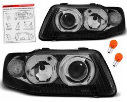 AUDI A3 8L 00 03 LAMPS headlights front BLACK lenses H1 H7 DEPO