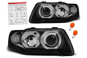 AUDI A3 8L 00 03 LAMPS headlights front BLACK lenses H1 H7 DEPO