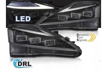 Front lamps for Lexus IS 06 13 black full LED