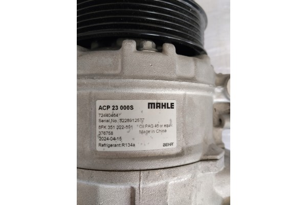 COMPRESSOR AIR CONDITIONING COMPRESSOR ACP 23 000S MAHLE Catalog number of the part ACP 23 000S