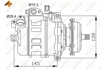 32148 NRF AIR CONDITIONING COMPRESSOR VW T5 TOUAREG 2 5TDI Product weight with unit packaging 8 kg