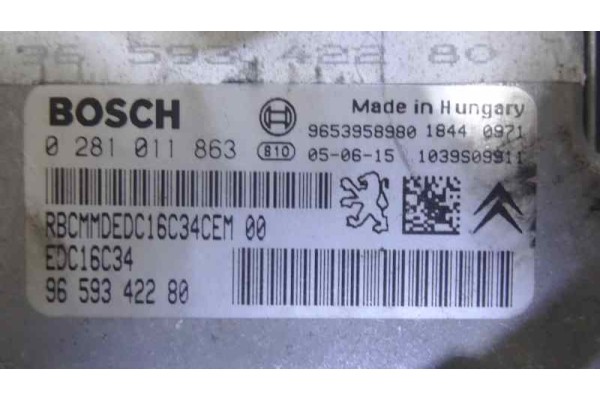 9659342280 CENTRALITA MOTOR UCE CITROEN C4 BERLINA Collection 2005 9659342280 157725 CITROEN - 1