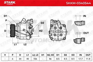 Compresor de aire acondicionado Stark SKKM-0340544