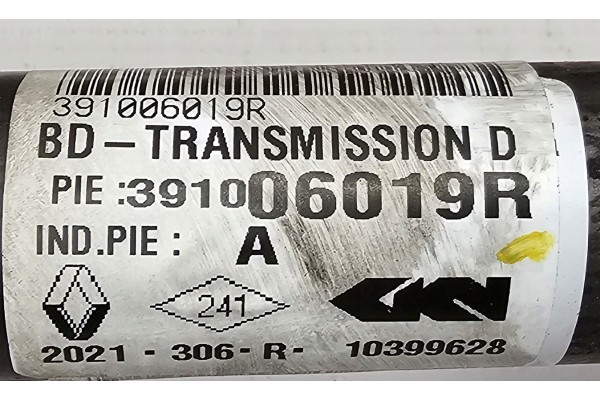 NEW ORG DRIVE SHAFT HALF AXLE RIGHT FRONT MASTER III MOVANO B NV400 Catalog number of the part 391006019R RENAULT OE