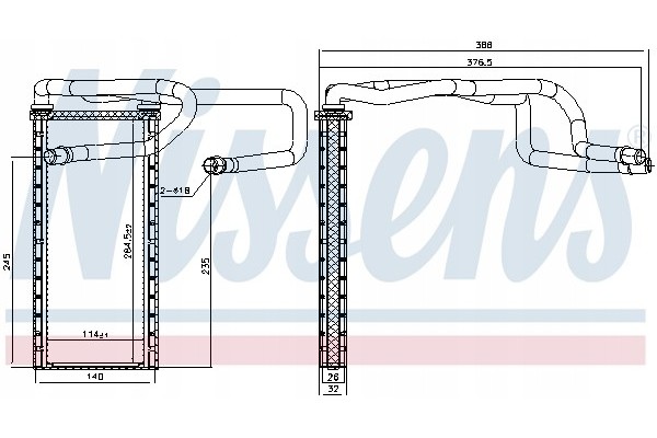 Heat exchanger interior heating NISSENS 707310 Part manufacturer Nissens