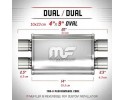 Silencer MagnaFlow 4x9 2 5 2 5 63mm 63mm x pipe stainless double 11386