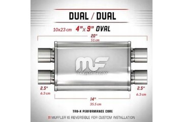 Silencer MagnaFlow 4x9 2 5 2 5 63mm 63mm x pipe stainless double 11386
