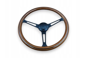 RETRO Steering Wheel Wood Black STRAP 38CM 15 INCH VINTAGE STYLE