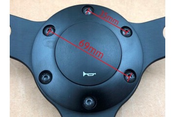RETRO Steering Wheel Wood Black STRAP 38CM 15 INCH VINTAGE STYLE Catalog number of the part E 169 90
