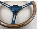 Volante de Dirección de Madera con Franja Negra 38 cm Estilo Vintage