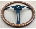 Volante de Dirección de Madera con Franja Negra 38 cm Estilo Vintage