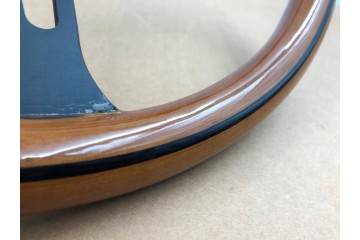 Volante de Dirección de Madera con Franja Negra 38 cm Estilo Vintage