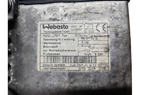 WEBASTO PARKING HEATER BMW X5 E53 64 12 8380998 64468H Car type passenger cars