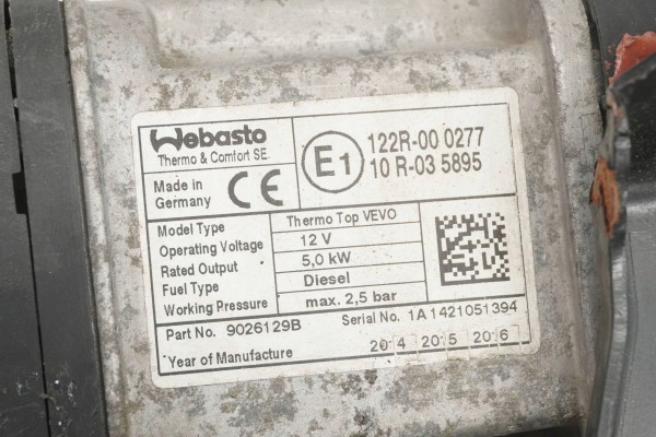 PARKING HEATER WEBASTO VW PASSAT B7 3AA815005D 9026129B Version European