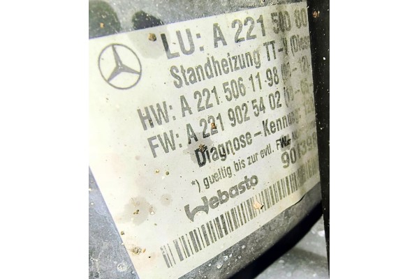 Webasto Stop Heating KPL Installation Mercedes W221 Lift S350 Bluetec Catalog number of the part BlueTEC 3 0 CDi 2011r A22150082
