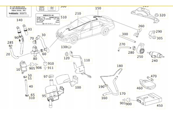 Webasto Stop Heating KPL Installation Mercedes W221 Lift S350 Bluetec Part manufacturer Mercedes Benz OE