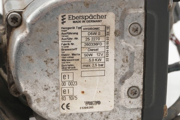 PARKING HEATER WEBASTO VOLVO V50 31308263 31308265 Version European