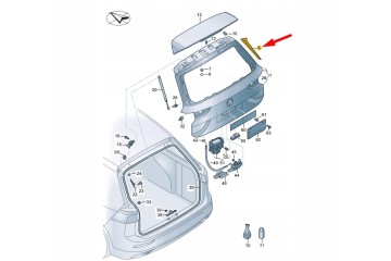VW GOLF VIII Rear flap right spoiler BLACK 5H9827940B041 NEW ORIGINAL Car type undefined