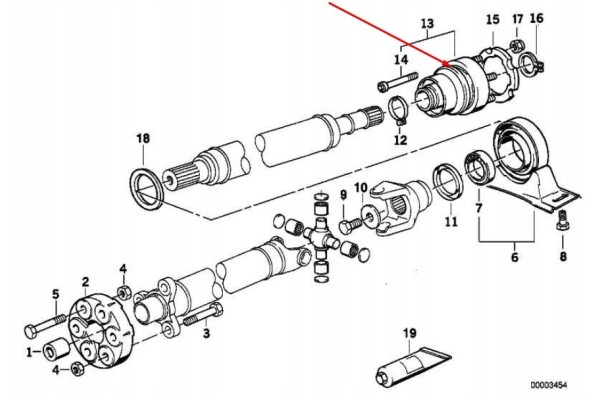 OE BMW 26111229524 JOINT ELAST DRIVE SHAFT BMW 5 E39 3 0 4 4 96 Part manufacturer BMW OE