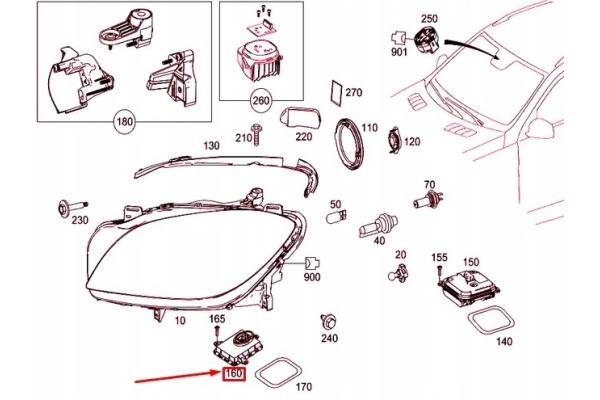 Headlight control unit MERCEDES BENZ ML W166 A2189007306 ORIGINAL Car type passenger cars