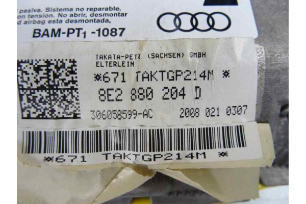 8E2880204D AIRBAG DELANTERO DERECHO AUDI A4 AVANT (8E) 2.0 TDI (DPF) (125kW) 2008 8E2880204D 160239 AUDI - 2
