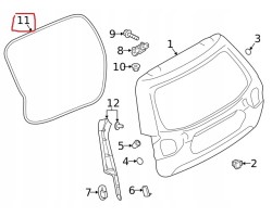 Tailgate opening seal Subaru Forester 18 63516SJ000