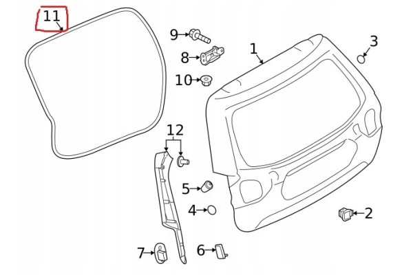 Tailgate opening seal Subaru Forester 18 63516SJ000
