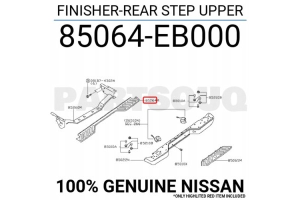 NISSAN Navara OE 85064EB000 REAR BUMPER CAP Packaging status original