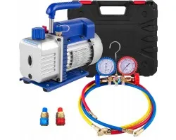 Bomba de vacío 4 CFM 1/3 HP con manómetro 5PA 1720 RPM