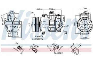 COMPRESSOR AIR CONDITIONING COMPRESSOR 890632 NISSENS Catalog number of the original SKODA 1K0260859F SKODA 1K0820808B SKODA 1K0