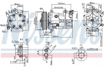 COMPRESSOR AIR CONDITIONING COMPRESSOR 890743 NISSENS Catalog number of the original CITROEN 1671553680 CITROEN 6453QK CITROEN 6