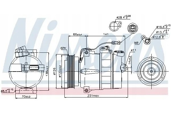 COMPRESSOR AIR CONDITIONING COMPRESSOR 89054 NISSENS Quality of parts according to GVO Q original with factory logo OEM OES