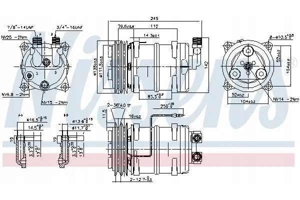 COMPRESSOR AIR CONDITIONING COMPRESSOR 89321 NISSENS Version European