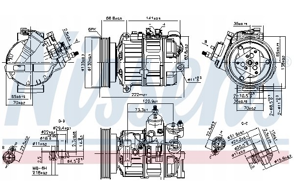 Compressor air conditioning NISSENS 89463 Part manufacturer Nissens