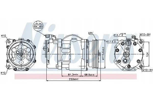 COMPRESSOR AIR CONDITIONING COMPRESSOR 89040 NISSENS Car type cargo vans passenger cars