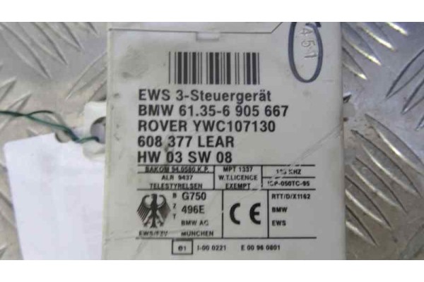 6135-6905667 CENTRALITA INMOVILIZADOR BMW SERIE X5 (E53) 4.4i Automático 2002 6135-6905667 162821 BMW - 1