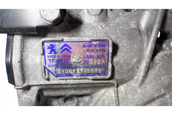 AUTOMATIC TRANSMISSION 20GZ07 TF 82SC PEUGEOT 308 2 0 BLUEHDI Car type passenger cars